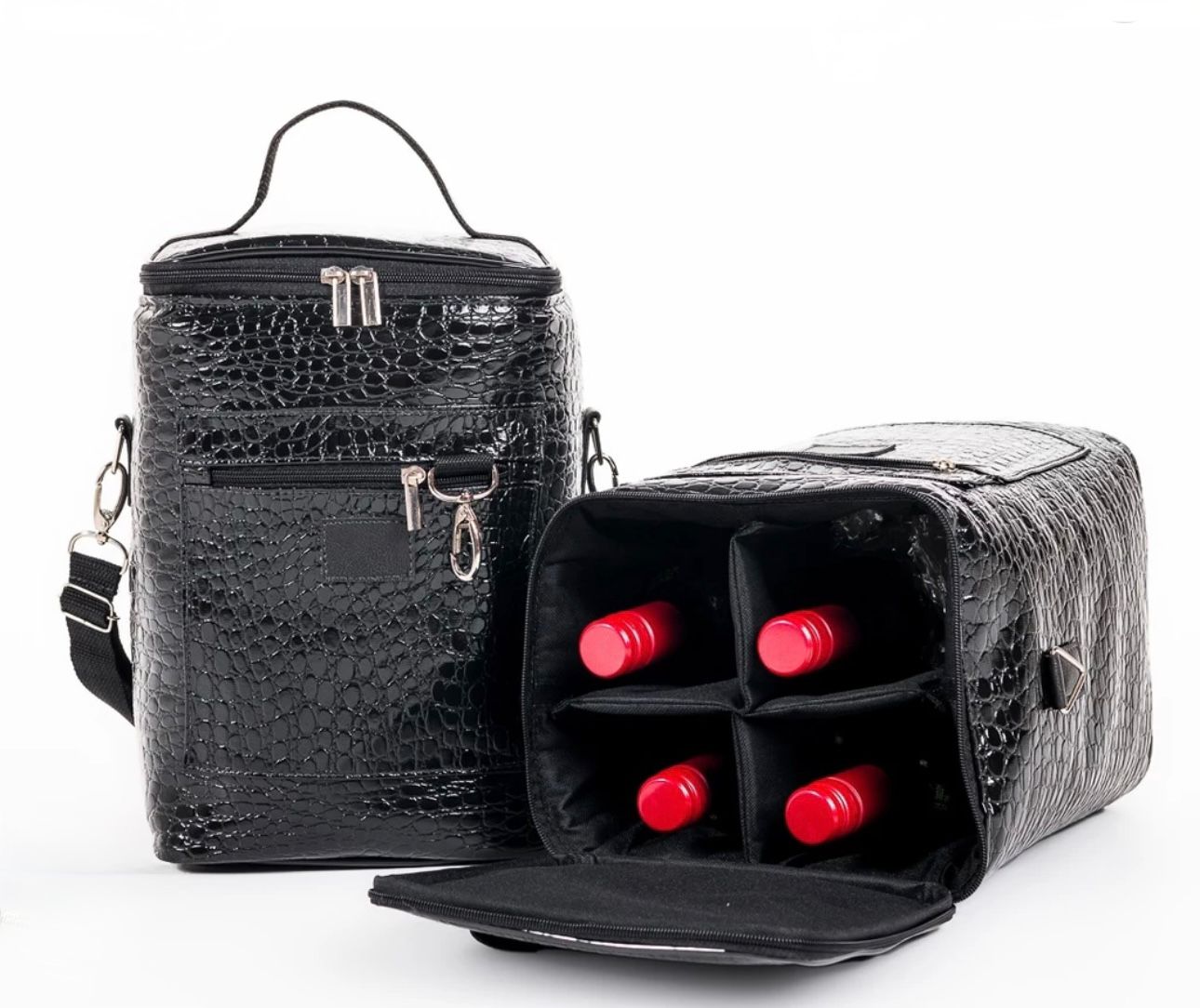 Porta Vinho Térmico Croco Black